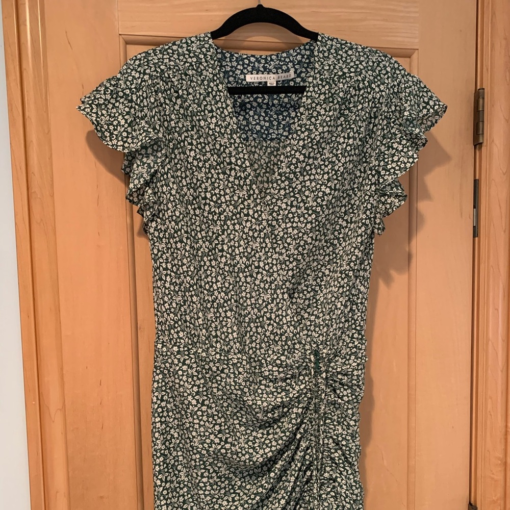 Veronica Beard Marla Tie Ruched Silk Minidress